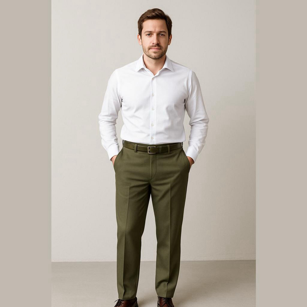 Patriot Dress Pants Mens 35x30 Olive Green Straight Leg